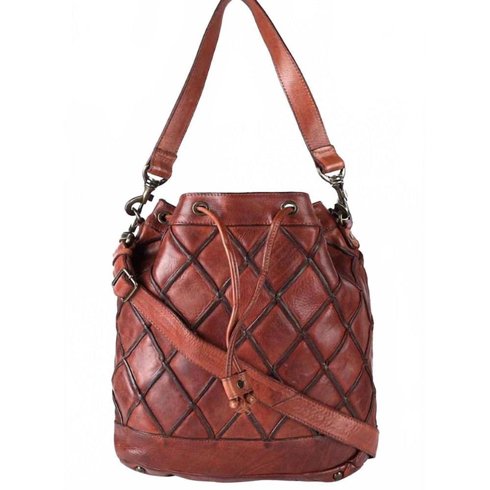 NEW SPAGHETTI WESTERN leather bucket bag in brown